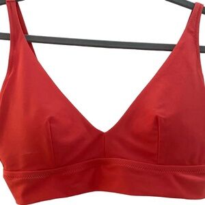 Aerie Orange Red Triangle Bikini Top Size Medium